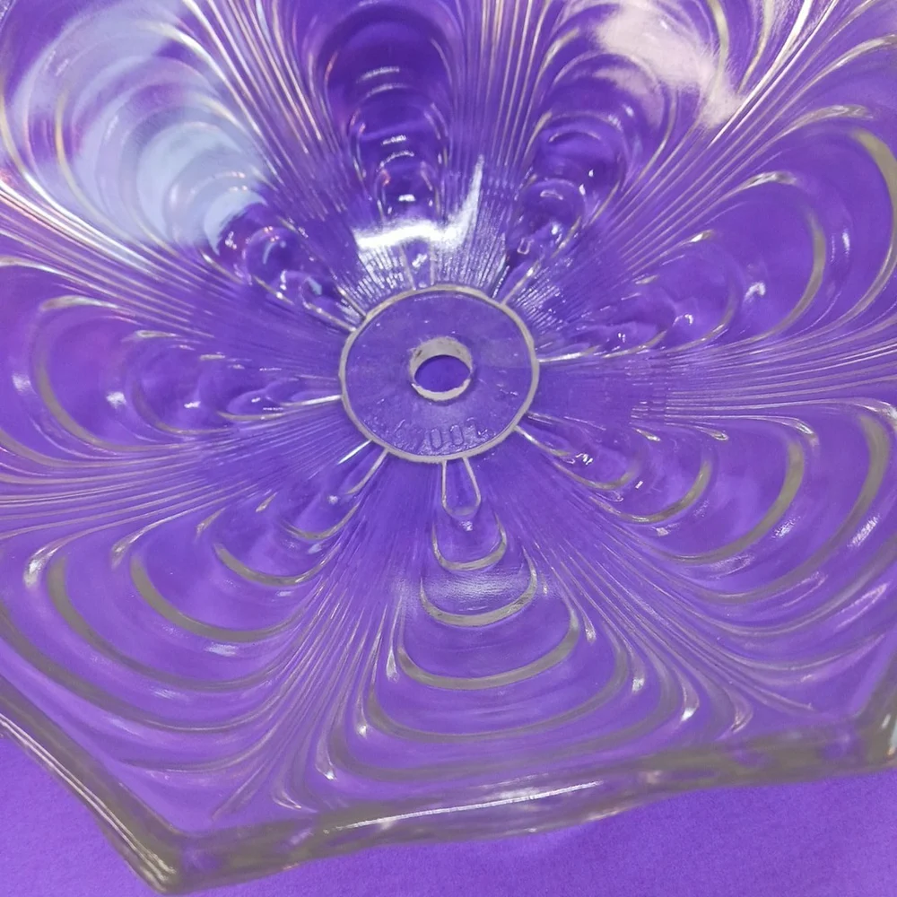 Vintage Art Deco Pressed Glass 9 Inch Ceiling Fixture Cover